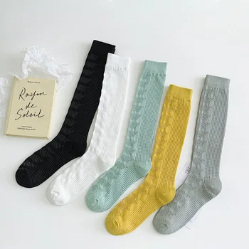 ins pavasario ir vasaros tinklelio medvilnės Japonijos moterų blauzdos kojinės
