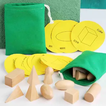 Mediniai Geometrijos Blokai Švietimo Matematikos Žaislai, Pažintiniai Žaislai, Vaikų Atostogų metu