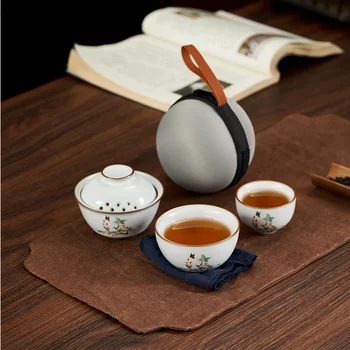 Vieną Puodą ir Du Puodeliai Keramikos Teaware Rinkiniai Kelionės Kung Fu Arbatos Rinkinys Arbatos gamybos Įranga Arbatos Aksesuarai, Įrankiai, Arbatinukas Teacup
