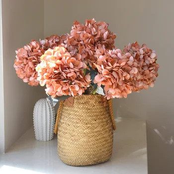 Retro Stiliaus Hydrangea Filialas 53cm Didelis Galvos Dirbtinių Gėlių Šilko Flores Puokštė Namų Deco Vestuves Sodo Puošyba