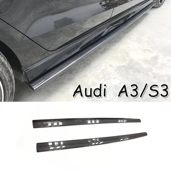 2vnt/Komplektas Anglies Pluošto slenksciai Bamperis Komplektai Audi A3 S3 RS3 4 durų 2014 - 2019 pusėje ašmenys Durų Prijuostės Automobilių Stilius