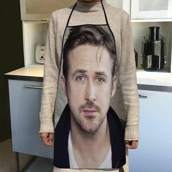 Custom Ryan Gosling Virtuvės Prijuostė Vakarienę Virimo Prijuostė Suaugusiųjų Kepimo Priedai Vandeniui Audinio Atspausdintas Valymo Priemonės