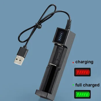 Universalus 1 Lizdas ličio Baterija USB Įkroviklis Adapteris LED Smart Chargering už Įkraunamas Akumuliatorius Li-ion 18650 Įkroviklis B4