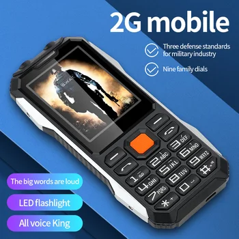 Tvirtas Mobilusis Telefonas A6 Dual Sim 2.8 Colių Atsparus Smūgiams Didelis Šriftas Garsiai Stiprios Vibracijos Ultra-Plonas Vyras Mobiliųjų Telefonų Žibintuvėlis
