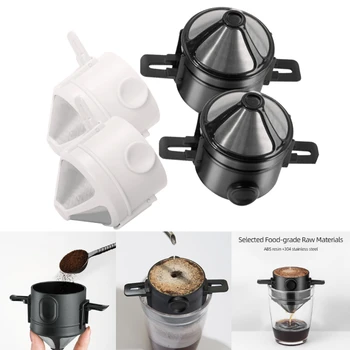 Nešiojamų Kavos Filtro Rinkinys Iš Nerūdijančio Plieno Lašinamas Kavos Turėtojas Piltuvą Daugkartinio Naudojimo Arbata Infuser Stendas, Kompiuterizuota Supilkite Kavos Dripper