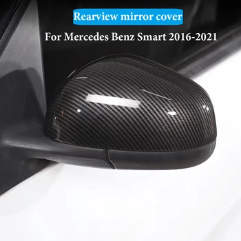 Aukštos kokybės, Skirtas Mercedes Benz Smart 2009-2021 ABS Matinė juoda/Anglies Automobilio galinio vaizdo Veidrodėlio Dangtelį apdaila lipdukas Automobilių Reikmenys