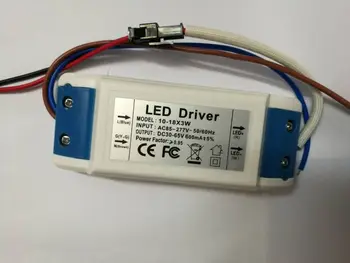 10-18x3w LED Driver Maitinimo šaltinis High Power LED Chip 36w 40w 50w 54w 600ma 85-277v Už 12pcs-18pcs 3W AC DC 2 Metus 90-265V 80g