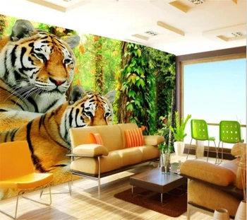 Individualizuotos fono paveikslėlį 3d didelės freskos miško tigras džiunglių fone sienos kambarį miegamasis restoranas apdailos dažymo фотообои