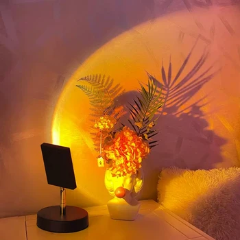 Saulėlydžio Stalo Lempa Projektoriui Nuotaika Šviesos Gyvenamasis Kambarys Miegamasis Nakties Šviesos Dekoro Juosta Saulėlydžio Atmosfera Fotografijos Fone Aura