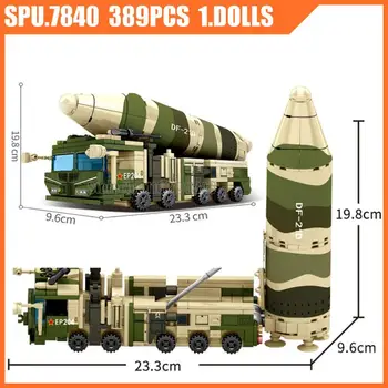 105598 389pcs Karinės Df21d Anti-laivų Balistinių Raketų Sunkvežimių 1 Lėlės Armijos Ginklu Berniukas Blokai Žaislas Mūrinis