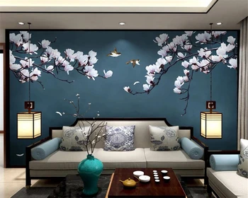 beibehang Individualų sienos popieriaus kraštovaizdžio fone dekoratyvinis dažymas modernus naujas Kinų stiliaus rankomis dažyti gėlių tapetai