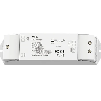 1CH*15A 12-48VDC CV LED Valdiklis Push-Dim V1-L vienos spalvos 5050 SMD 3528 led šviesos juostelės