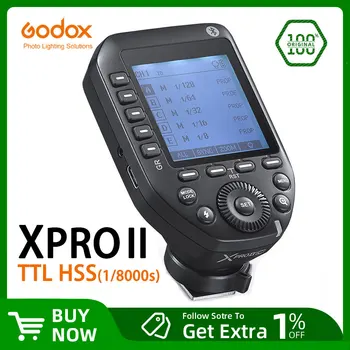 Godox Xpro II, TTL Wireless Flash Trigger 1/8000s HSS TTL-Convert-Vadovo Funkcija, Didelis Ekranas, Canon Nikon Sony, Olympus Penta