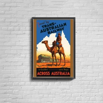 Visoje Australijoje Geležinkelio Derliaus Kelionės plakatas kelionės Drobė Spausdinimo Namų Sienų Tapybos Apdaila (be Rėmelio)