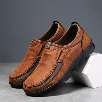 Didelio dydžio vyriški batai mados kvėpuojantis vyrai verslo batai Britų tingus vieną batų laisvalaikio bateliai D142