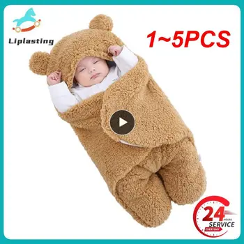 1~5VNT Naujagimiui miegmaišiai, Minkštas Baby Wrap Antklodės, Patalynė Paketas Naujagimių Tirštėti Vilnos Kūdikių Sleepsack 0-6