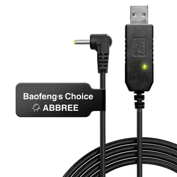 Baofeng USB Įkroviklio Laidą su indikatoriaus lemputė Walkie Talkie BaoFeng UV-5R 3800mAh BL-5L Didelės Talpos Baterija