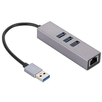 Aliuminio Lydinys USB Gigabit ethernet Tinklo plokštė 3 Uosto 3.0 HUB USB Į RJ45 Gigabit ethernet Tinklo plokštė Ethernet Adapter