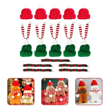 20 Vnt. Mini Kepuraitės Kalėdų Skrybėlę Kalėdų Vakarėlį Prekių Apdailos Mezgimo Vilnos Kepurės