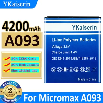 4200mAh YKaiserin Baterijos Pakeitimas, Baterijos Micromax A093 Nauja Baterija + Stebėti Kodas Bateria