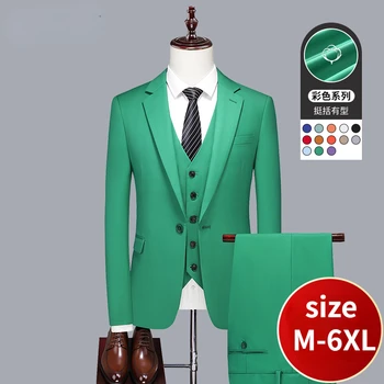 naujas atvykimo mados aukštos kokybės Jaunikis verslo laisvalaikio kostiumas trijų dalių vyrų pavasarį, vasarą, dydis M L XL 2XL 3XL 4XL 5XL 6XL