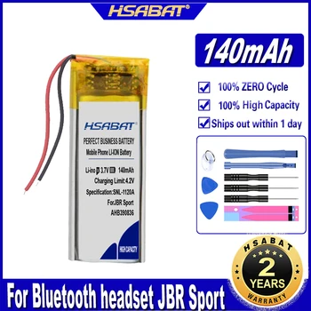 HSABAT AHB390836 140mAh Baterija, laisvų rankų įrangai su mikrofonu JBR Sporto Stereo Belaidžio Plius Voyager Legenda HS-11 CPL-556 390836