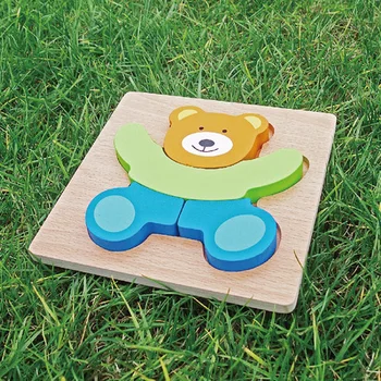 Žaislai ir Pomėgius, Galvosūkiai, Vaikų švietimo žaislai, mediniai animacinių filmų Gyvūnų eismo dėlionė 3D puzzle juguetes speelgoed 2pieces/set