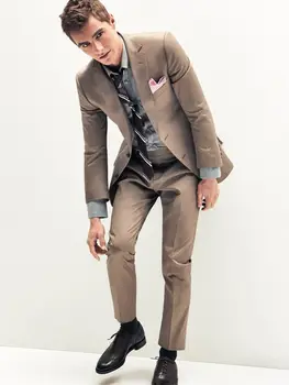 (Striukė+Ziajać+kaklaraištis+nosinės) Žingsniu Atlošas Dviejų Mygtukų Vyrų Kostiumai Custome Homme Mados Tuxedos Terno Slim Fit Švarkas Gražus